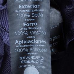 Carolina Herrera Blue Polka-dot Belted Gown M