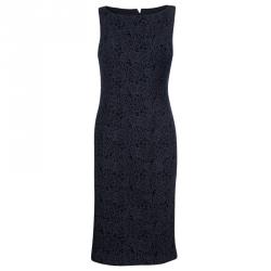 Carolina Herrera Grey Lace Sheath Dress L