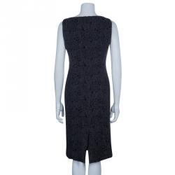 Carolina Herrera Grey Lace Sheath Dress L