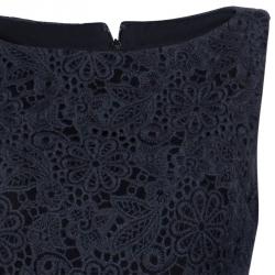 Carolina Herrera Grey Lace Sheath Dress L