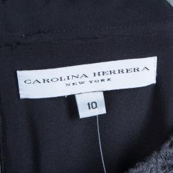 Carolina Herrera Grey Lace Sheath Dress L