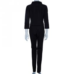 Pre Owned Carolina Herrera Black Silk Pant Suit M