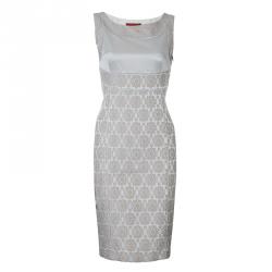 Pre Owned فستان كارولينا هيريرا بيج مطرز بلا أكمام S