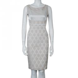 Pre Owned فستان كارولينا هيريرا بيج مطرز بلا أكمام S