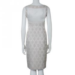 Pre Owned فستان كارولينا هيريرا بيج مطرز بلا أكمام S