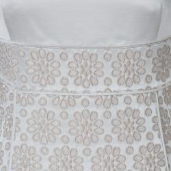 Pre Owned فستان كارولينا هيريرا بيج مطرز بلا أكمام S