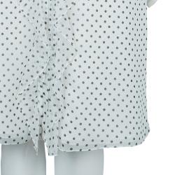 مملوكة مسبقًا Carolina Herrera White Polka Dot Pintucked Ruffle Detail Cap Sleeve Dress M
