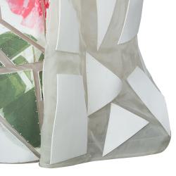 Carolina Herrera Geometric Printed Foam Applique Strapless Wedding Gown S