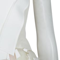Carolina Herrera Geometric Printed Foam Applique Strapless Wedding Gown S