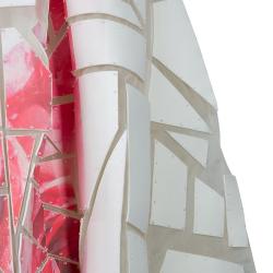 Carolina Herrera Geometric Printed Foam Applique Strapless Wedding Gown S