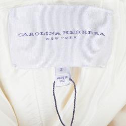 Carolina Herrera Geometric Printed Foam Applique Strapless Wedding Gown S
