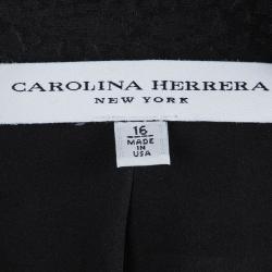 Pre Owned Carolina Herrera Floral Printed Silk Box Jacket XL