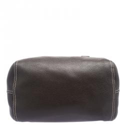 Pre Owned Carolina Herrera Brown Leather Tote