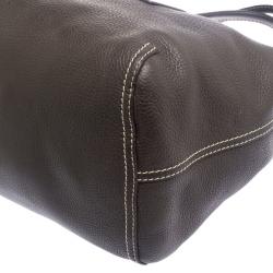Pre Owned Carolina Herrera Brown Leather Tote