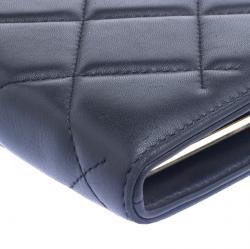 Pre Owned Carolina Herrera Black Leather Chain Clutch