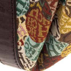 Pre Owned Carolina Herrera Multicolor Signature Print Fabric Hobo
