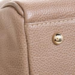 Pre Owned حقيبة يد كارولينا هيريرا ماتيو جلد بنية فاتحة