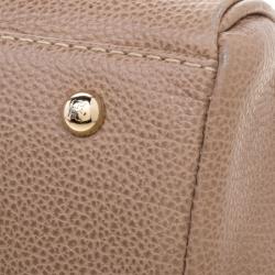 Pre Owned حقيبة يد كارولينا هيريرا ماتيو جلد بنية فاتحة