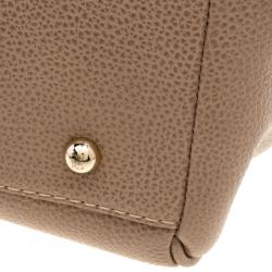 Pre Owned حقيبة يد كارولينا هيريرا ماتيو جلد بنية فاتحة