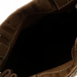 Pre Owned Carolina Herrera Brown Monogram Leather Tote