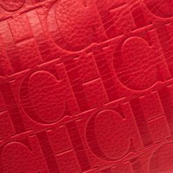 مملوكة مسبقًا حقيبة كارولي نا هيريرا أندي بوسطن جلد مونوغرامي حمراء