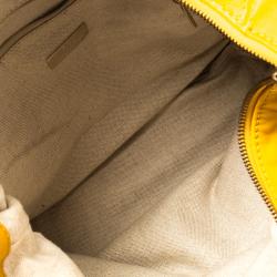 Pre Owned Carolina Herrera Yellow Leather Hobo