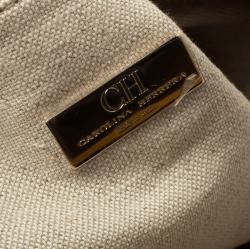 Pre Owned Carolina Herrera Yellow Leather Hobo