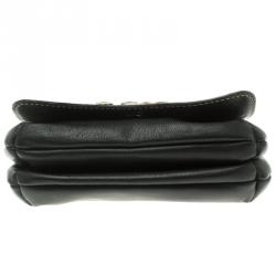 Pre Owned Carolina Herrera Black Leather Clutch