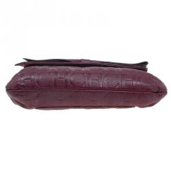 Pre Owned Carolina Herrera Burgundy Leather Holly Shoulder Bag