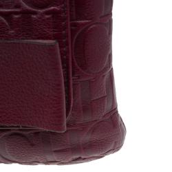 Pre Owned Carolina Herrera Burgundy Leather Holly Shoulder Bag