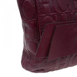 Pre Owned Carolina Herrera Burgundy Leather Holly Shoulder Bag