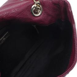 Pre Owned Carolina Herrera Burgundy Leather Holly Shoulder Bag