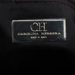 Pre Owned Carolina Herrera Burgundy Leather Holly Shoulder Bag