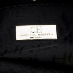 مملوكة مسبقًا Carolina Herrera Black Nylon Braided Handle Tote