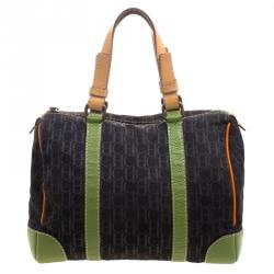 Carolina Herrera Multicolor Monogram Canvas and Leather Boston Bag
