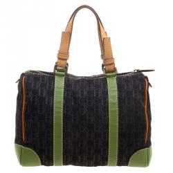 Carolina Herrera Multicolor Monogram Canvas and Leather Boston Bag