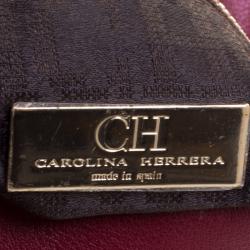 Pre Owned Carolina Herrera Burgundy Leather New Baltazar Shoulder Bag
