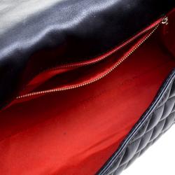 Pre Owned Carolina Herrera Black Quilted Leather Flap Bag