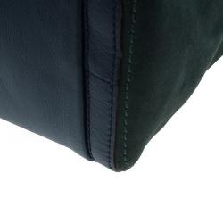 Pre Owned Carolina Herrera Green Suede and Leather Shopper Tote