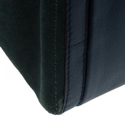 Pre Owned Carolina Herrera Green Suede and Leather Shopper Tote