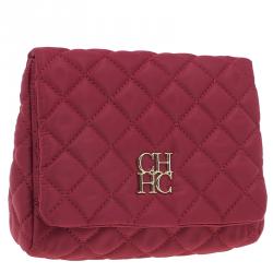 Pre Owned Carolina Herrera Red Quilted Flap Bag