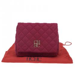 Pre Owned Carolina Herrera Red Quilted Flap Bag