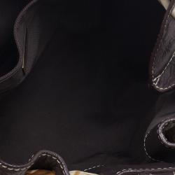 Pre Owned Carolina Herrera Brown Monogram Embossed Scarf Tote