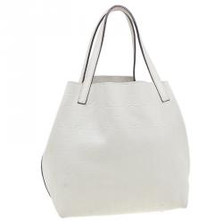 Pre Owned Carolina Herrera Monogram Leather Embossed Matryoshka Tote