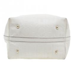 Pre Owned Carolina Herrera Monogram Leather Embossed Matryoshka Tote