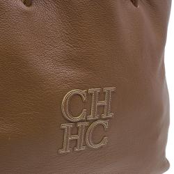 Pre Owned CH Carolina Herrera Brown Leather Eva Tote