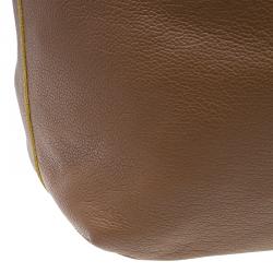 Pre Owned CH Carolina Herrera Brown Leather Eva Tote