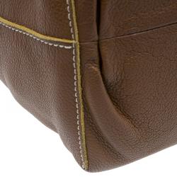 Pre Owned CH Carolina Herrera Brown Leather Eva Tote