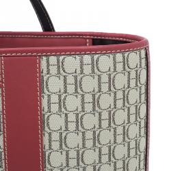 Pre Owned Carolina Herrera Beige Canvas Shopper tote