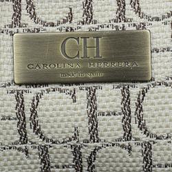 Pre Owned Carolina Herrera Beige Canvas Shopper tote